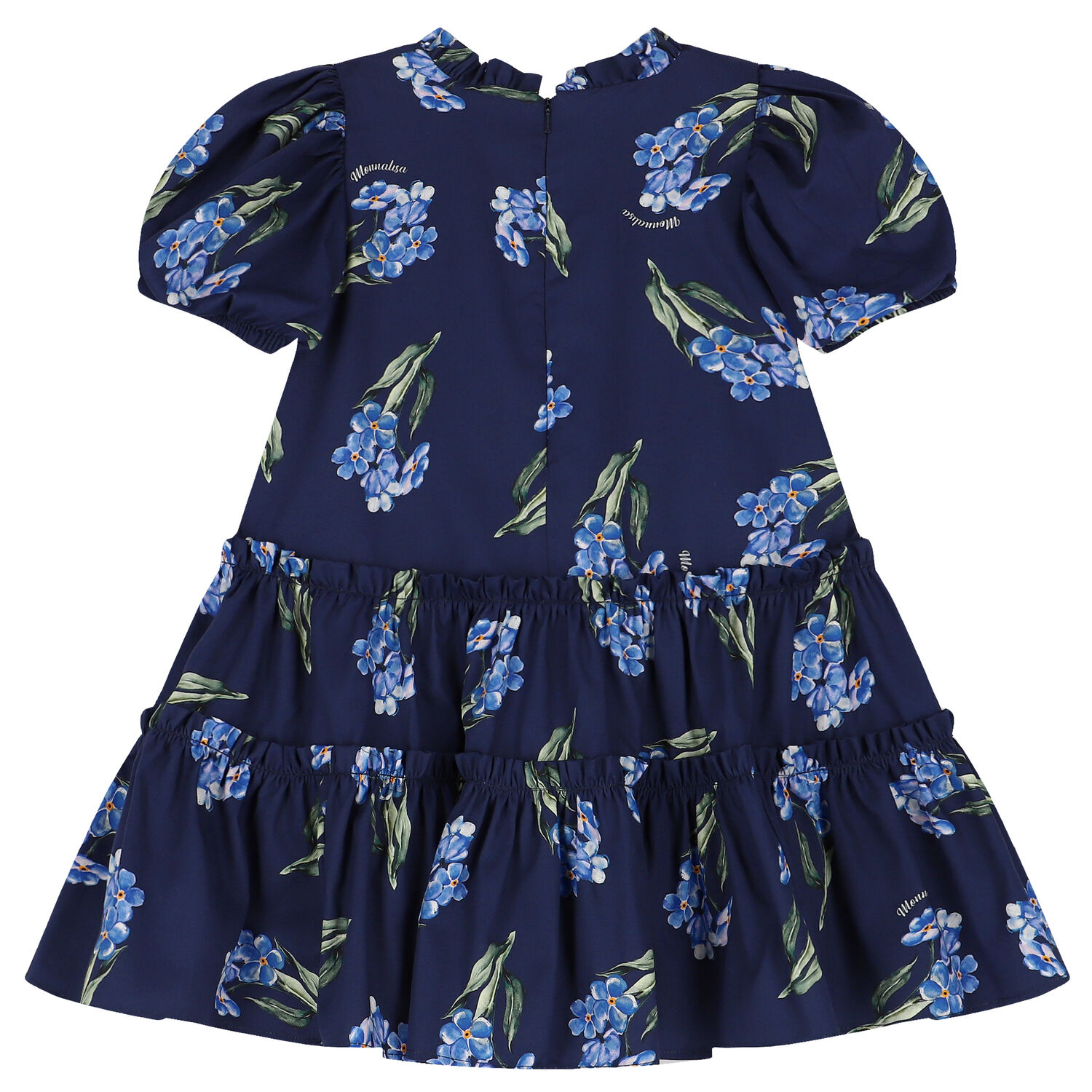 Girls Navy Blue Floral Dress, 2, hi-res